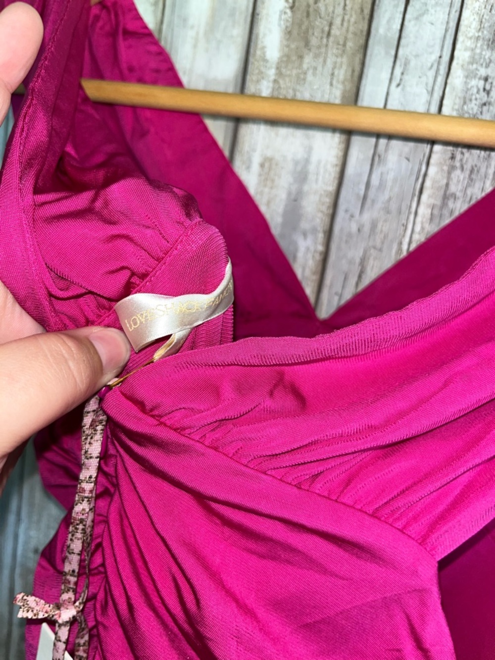 LoveShackFancy Bayana Ruched Cutout Mini Dress Pink NWT Sleeveless V Neck Size M - Picture 8 of 8